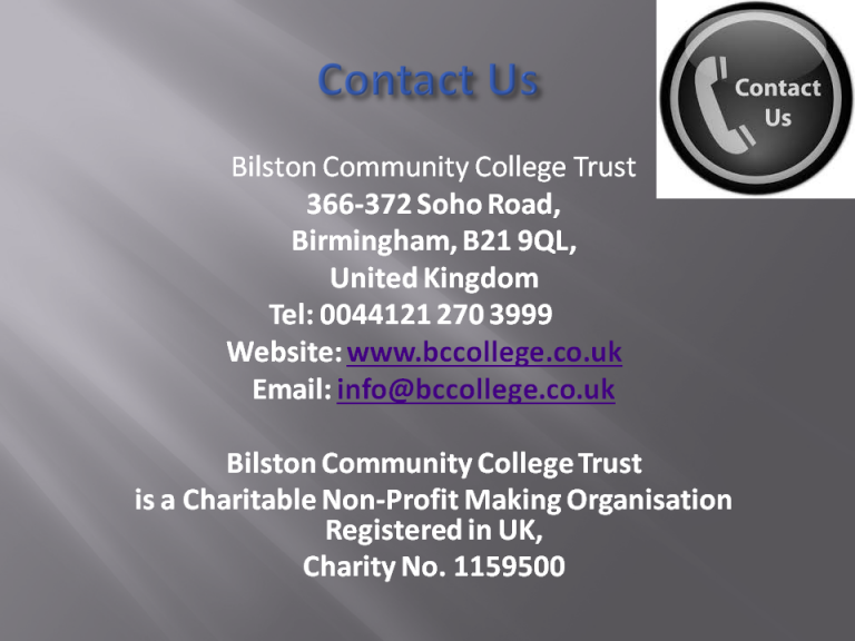 Training Courses – Bilston College UK